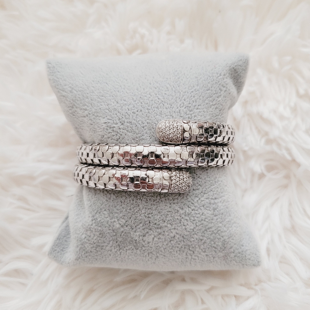 John Hardy Dot Diamond Double Coil Bracelet